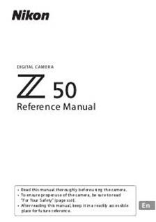 Nikon Z 50 manual. Camera Instructions.